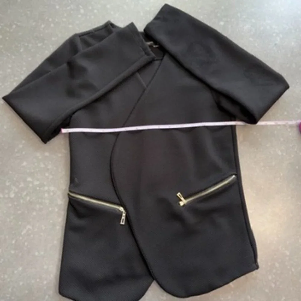 Lungo L’Arno Textured Black Zip-Front Jacket – Size Medium - Picture 8 of 9